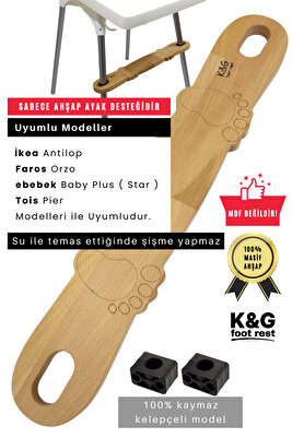 Ahşap Mama Sandalyesi Ayak Koyma Desteği, Ikea Antilop, E Bebek Baby Plus (star) Faros Orzo ürün fotoğrafı