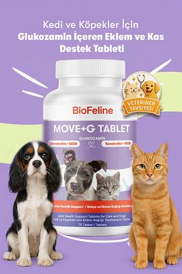 Kedi ve Köpekler İçin Glukozamin İçeren Eklem ve Kas Destek Tableti – 75 Tablet ürün fotoğrafı