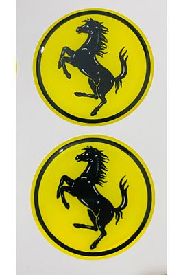 Ferrari Logo Sarı (5X5 CM) Ikili Damla Etiket ürün fotoğrafı