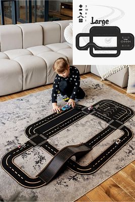 Oyuncak Araba, Araç Parkuru (LARGE) -eğitici Ve Eğlenceli Yol Yapım Ahşap Oyuncak - Otoban Puzzle ürün fotoğrafı