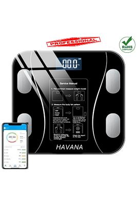Dijital Tartı Baskül Yağ Su Kas Vücut Kitle Endeksi Kilo Ölçer Tartı Siyah Led Panel ürün fotoğrafı