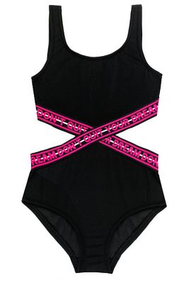 Siyah Pembe Lastikli Kız Çocuk Mayo Db200568cm ürün fotoğrafı