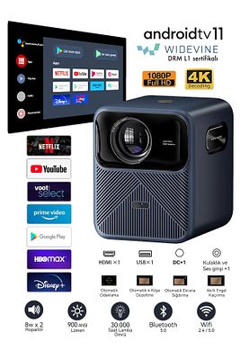 Mozart 1 Pro Android Tv L1 Lisanlı Projeksiyon Cihazı ürün fotoğrafı