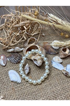 Esnek 8 Mm Incili Bileklik ürün fotoğrafı