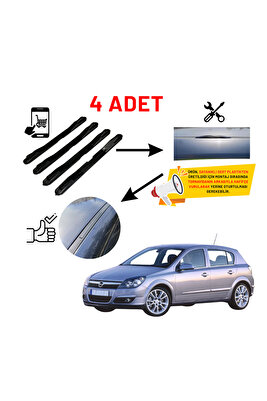Opel Astra H 4'lü Ön Arka Tavan Oluk Çıta Kapakları Siyah ürün fotoğrafı