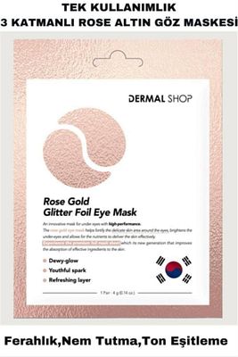 Rose Gold Glitter Foil Tek Kullanımlık 3 Katmanlı Göz Maskesi 4 gr ürün fotoğrafı