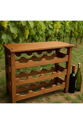 Ahşap Eskitme 3 Katlı Şaraplık Ve Şişelik Şarap Rafı Mini Bar Raf ürün fotoğrafı