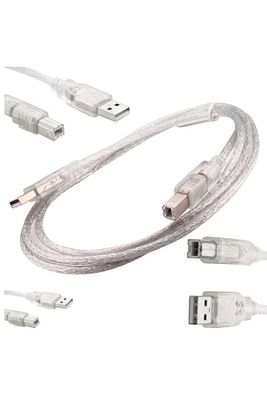 Usb Yazıcı Kablosu 1.5 Metre 2.0v Şeffaf (5047) ürün fotoğrafı