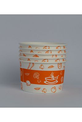 25 ADET Kağıt-karton Çorba Kâsesi 16 Oz Şeffaf Kapaklı, Kağıt Çorba Kâsesi 16 Oz Şeffaf Kapaklı ürün fotoğrafı