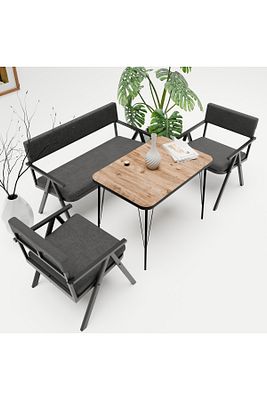 Vals Model, Balkon, Bahçe, Cafe, Metal Koltuk Takımı, Bahçe Takımı , Çay Seti, 2 1 1 Masa ürün fotoğrafı
