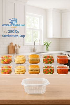 Kullan At Tek Kullanımlık Plastik Kapaklı Kase / Sızdırmaz Kap 250 gram Cc 25 Adet ürün fotoğrafı
