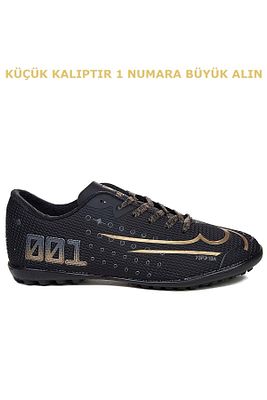 Çivisiz Mds001 Siyah Altın Halı Saha Futbol Ayakkabısı ürün fotoğrafı