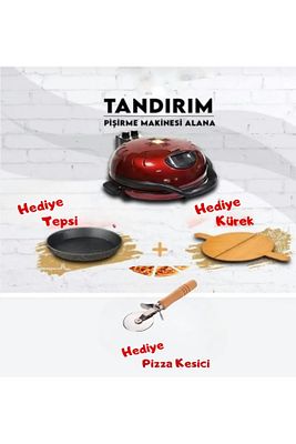 Lahmacun Pizza Çok Amaçlı Pişirme Makinesi (TEPSİ - KESİCİ - KÜREK HEDİYE) ürün fotoğrafı