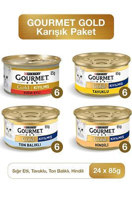 Gold Karışık Kıyılmış Konserve Yetişkin Kedi Yaş Maması 24 X 85 G ürün fotoğrafı