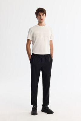 Erkek Siyah Yandan Cepli Beli Lastikli Bağcıklı Duble Paça Jogger Pantolon E003000 ürün fotoğrafı