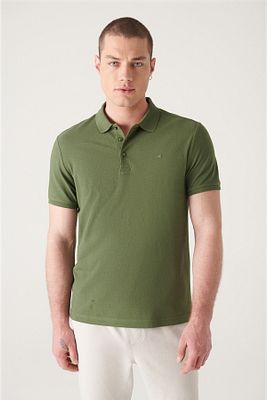 Erkek Haki %100 Pamuk Serin Tutan Polo Yaka T-shirt E001004 ürün fotoğrafı