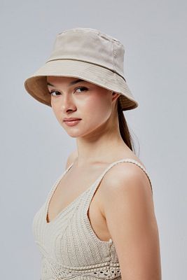 Yazlık Kumaş Kova Şapka, Erkek Kadın Düz Balıkçı Bucket Şapka, Unisex Krem ürün fotoğrafı