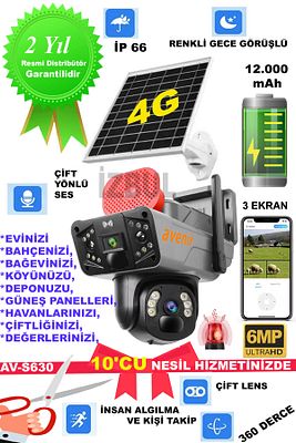 256 Gb Sd Destekliyor 10' Cu Nesil Ve Yapay Zeka,4g Güneş Enerjili,sim Kartlı ,6 Mp,güçlü Batarya ürün fotoğrafı
