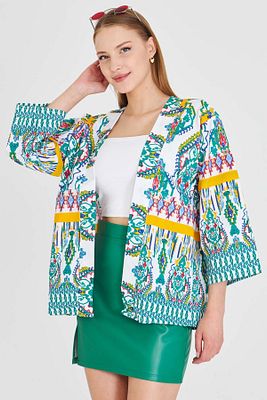 Kadın Yeşil Desenli Kimono ARM-23Y001125 ürün fotoğrafı