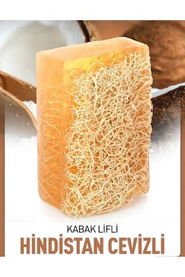 Kabak Lifli Gül Sütlü Hindistan Cevizi Sabunu 2 Li Set El Yapımı 130gr ürün fotoğrafı
