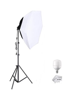 Ürün , Reklam , Moda , Makyaj , Stüdyo için 70cm Octagon Softbox 65w Ampullü Led Sürekli Işık ürün fotoğrafı
