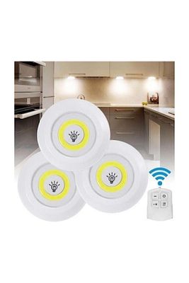 Uzaktan Kumandalı Kablosuz 3'lü Led Spot Lambalar ürün fotoğrafı