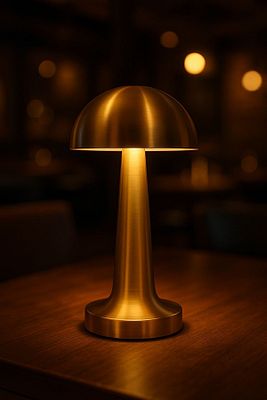 Ct-8429 Dokunmatik Mantar Masa Lambası 3 Işık Renkli Şarjlı Masa Lambası Metal Ürün Rose Gold ürün fotoğrafı