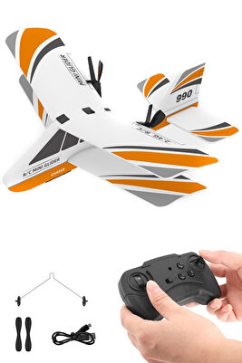 Glider 2.4GHz Uzaktan Kumandalı RC Uçak Şarjlı Uçak Drone Turuncu ürün fotoğrafı