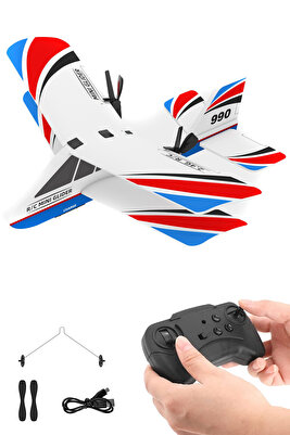 Glider 2.4GHz Uzaktan Kumandalı RC Uçak Şarjlı Uçak Drone Kırmızı ürün fotoğrafı