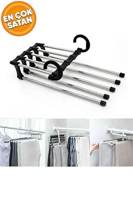 Hareketli Dolap İçi Pantolon Kravat Şal Askı Sistemi Düzenleyici Katmanlı Askılık Organizer (4262) ürün fotoğrafı