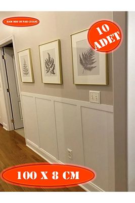 İskandinav Duvar Çıtası 100cm x 8 cm (10 ADET) Çocuk Odası Duvar Dekorasyonu , Duvar Çıtası ürün fotoğrafı