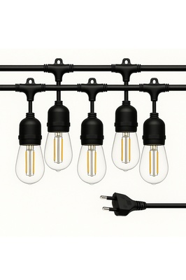 5 Metre 5 Duylu Organizasyon Parti Süs Bahçe Düğün Sıralı Zincir Aydınlatma Kablosu-Ampül Hariçtir ürün fotoğrafı