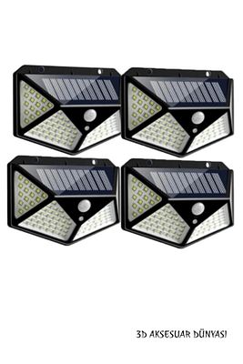 Güneş Enerjili Paris Dünyası Bahçe Lambası 100 Led 4lü Paket Bahçe Aplik Bahçe Lambası Aydınlatma ürün fotoğrafı