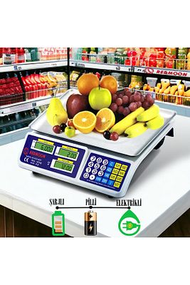 Lüx Acs-809t C 40 Kg/2gr Hassasiyet Pilli Ve Şarjlı Elektronik Terazi Bakkal Market Manav Tartısı ürün fotoğrafı