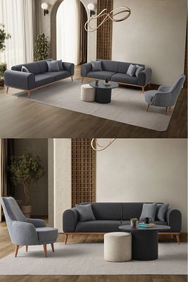 Rebul 3+3+1 Koltuk Takımı Antrasit ürün fotoğrafı