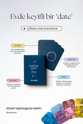 Hafıza Çifti - Çiftler Için Kart Oyunu | Sevgililere Kart Oyunu | Kutu Oyunu | Sohbet Kartları ürün fotoğrafı