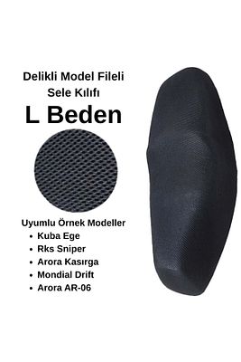 Motosiklet Sele Kılıfı File Siyah L Beden ürün fotoğrafı
