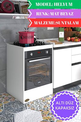 Ankastre Fırın Modülü Kabini Helyum Mat Beyaz Suntalam 85(Y)*60(G)*57(D)ocak Dolabı Kapaksız Ayaksız ürün fotoğrafı
