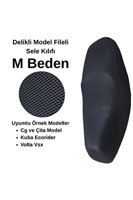 Motosiklet Sele Kılıfı File Siyah M Beden ürün fotoğrafı