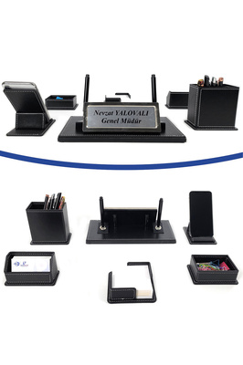 Pr806 Masa Üstü Isimlik Kalemlik Seti Masa Isimliği 6 Parça Yeni Ofis Işyeri Hediyesi ürün fotoğrafı