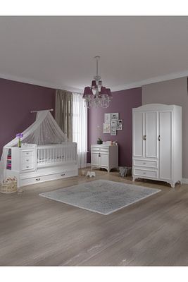 Lisa Büyüyebilen Bebek Odası Beyaz %100 Mdf ürün fotoğrafı