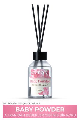 Bebek Pudrası Çubuklu Oda Kokusu Bambu Kokusu Baby Powder Reed Diffuser 50ml ürün fotoğrafı