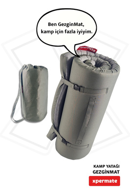 Gezginmat Kamp Yatağı Kamp Matı Fermuarlı Taşıma Çantalı Kamp Minderi Çadır Matı 70x180x6cm ürün fotoğrafı