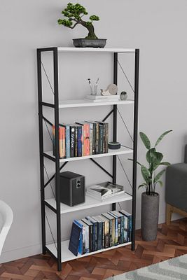 Fd Metal Kitaplık 5 Raflı Çok Amaçlı Dosya Kitap Rafı Ofis Salon Raf 150 Cm Beyaz ürün fotoğrafı