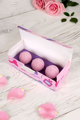 Bathbox 3'lü Banyo Topu Ve Nem Bombası Jakuzi Küvet Manikür Topu Seti 130g Dev Boy - Gül ürün fotoğrafı