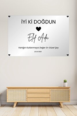 Kişiye Özel Doğum Günü Happy Birthday Duvar Afişi Branda 70x100 cm ürün fotoğrafı