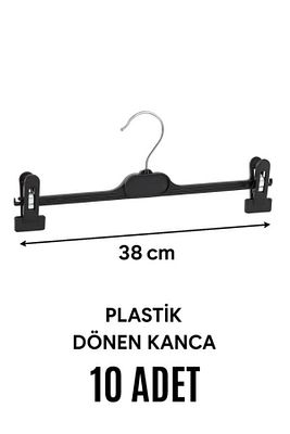 Mandallı Askılık 10'lu Em-38/ 38cm Genişlik (elbise Askısı/ Etek Askısı / Pantolon Askısı) ürün fotoğrafı