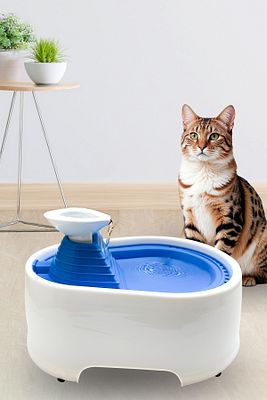 Kedi Su Pınarı Su Sebili 2 Litre Filtreli Sessiz Mavi ürün fotoğrafı