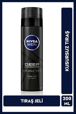 MEN Erkek Tıraş Jeli Deep Dimension Aktif Karbon 200ml, Kusursuz ve Kaygan Tıraş, Sakal Temizleyici ürün fotoğrafı