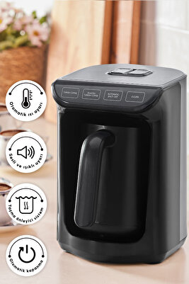 Hatır Közde Türk Kahvesi ve Türk Kahve Makinesi Shiny Black 5 Fincan Kapasiteli Bol Köpüklü ürün fotoğrafı